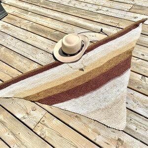 Artisan farmhouse prairie knit boho cover up/wrap scarf granny cottage vibe